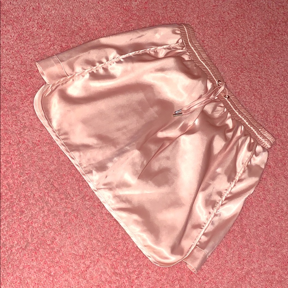 Baby Pink Silk Mini Skirt